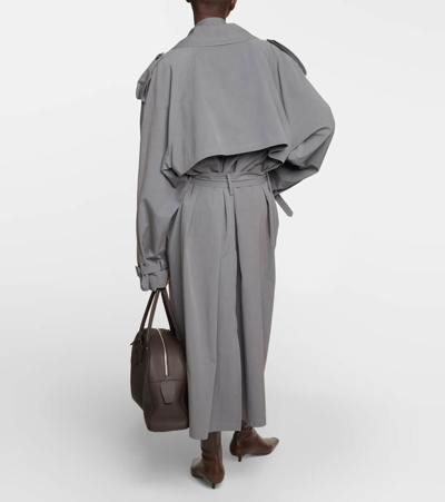 Shop The Row Oversized Cotton Trench Coat In Grey