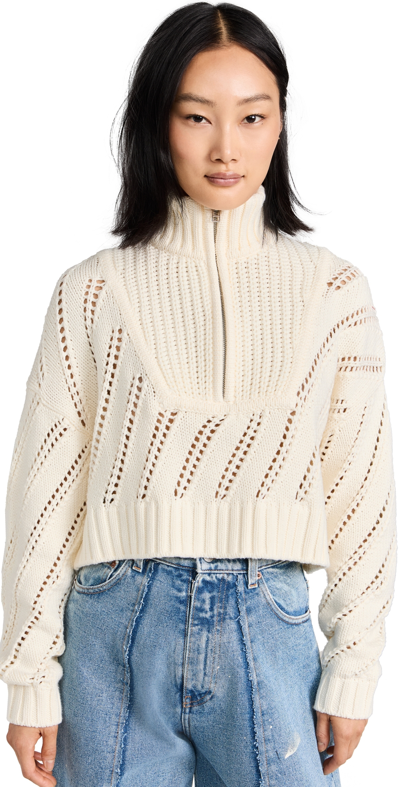 Shop Staud Cropped Hampton Sweater Ivory