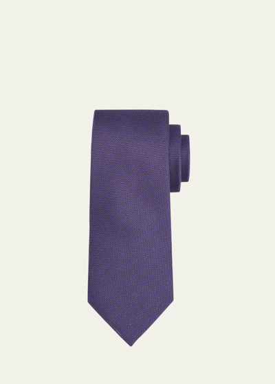 Shop Charvet Men's Micro-jacquard Silk Tie In Medium Purple