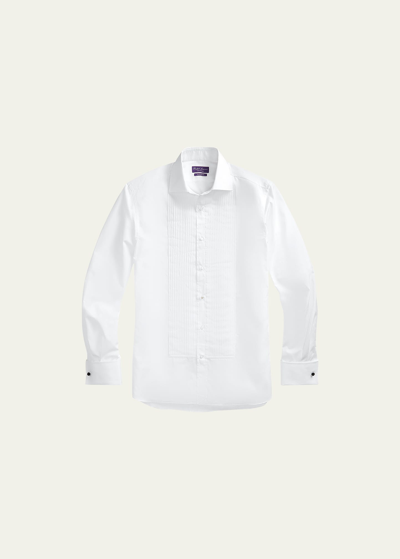 Ralph Lauren Solid Poplin Aston Pleated Formal Ds In White