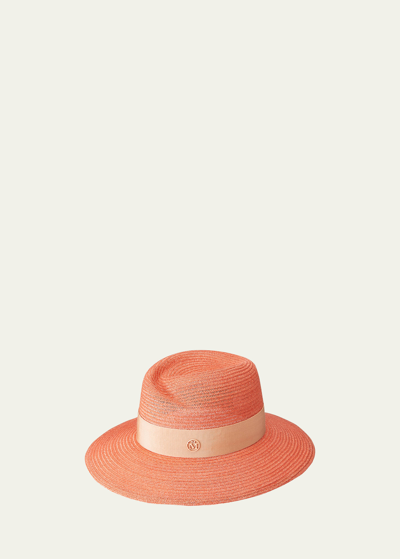 Shop Maison Michel Virginie Seasonal Iconic Peach Straw Fedora