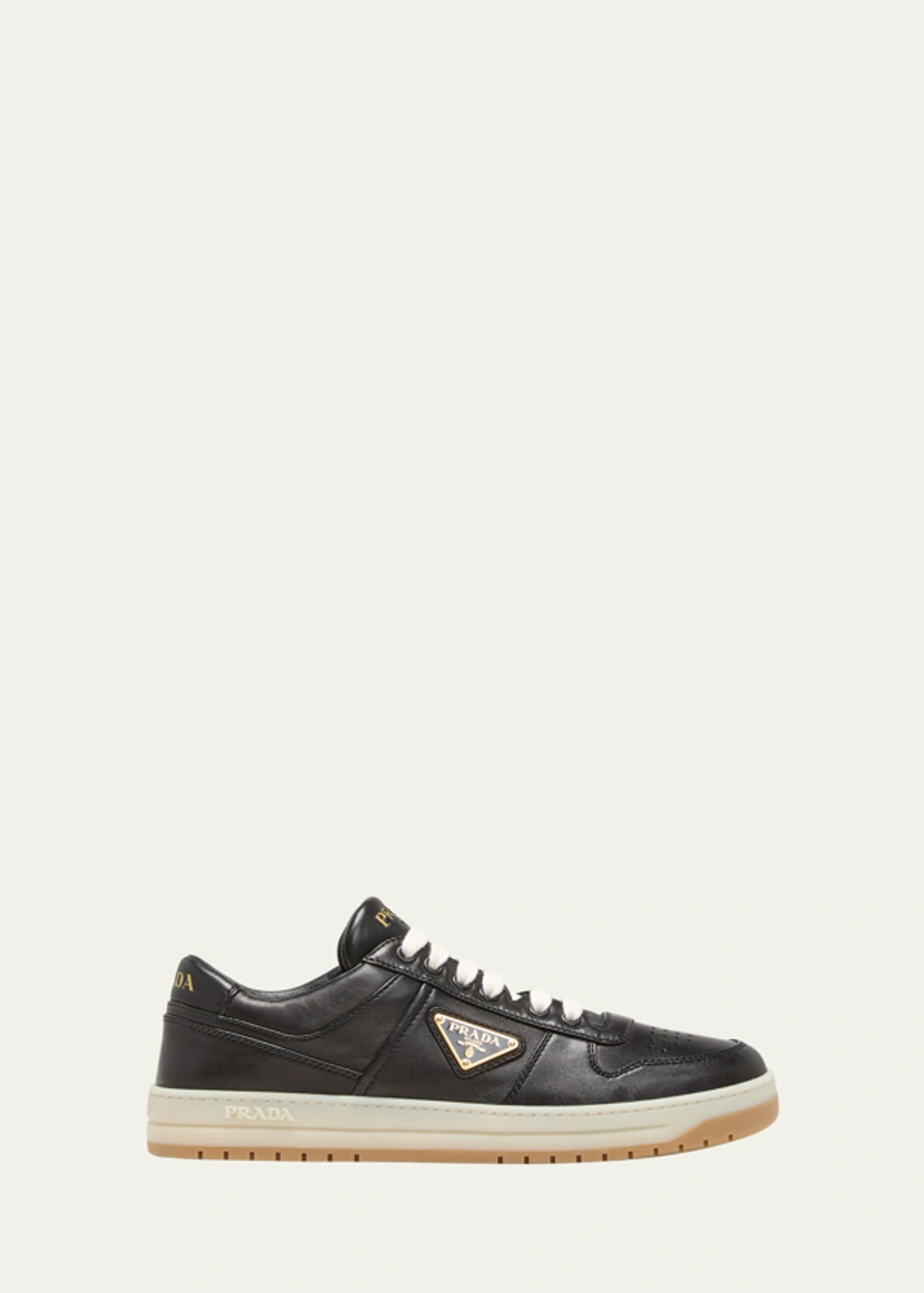 Prada Black Leather Downtown Sneakers | ModeSens