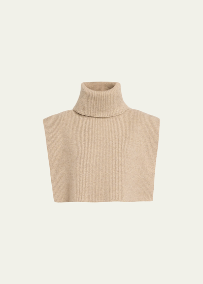 Shop The Row Emmit Turtleneck Scarf Cashmere Collar In Taupe