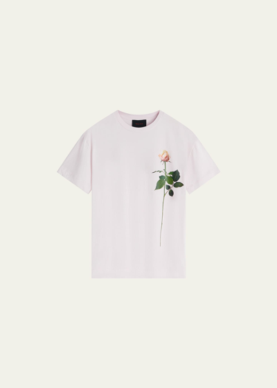 Shop Simone Rocha Men's Cotton Rose Stem-print T-shirt In Pink
