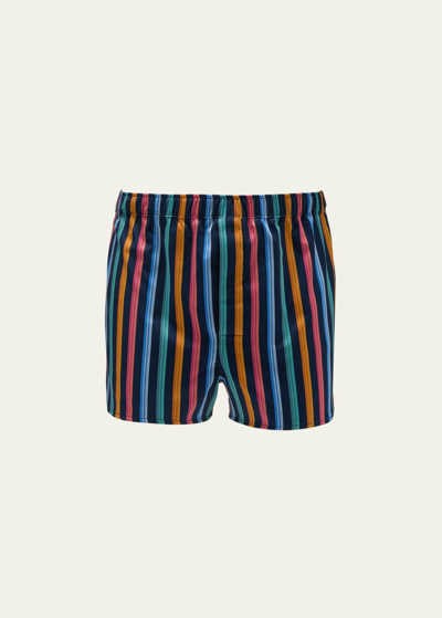Shop Derek Rose Men's Wellington 56 Cotton Multi-stripe Boxers In Multi-coloured