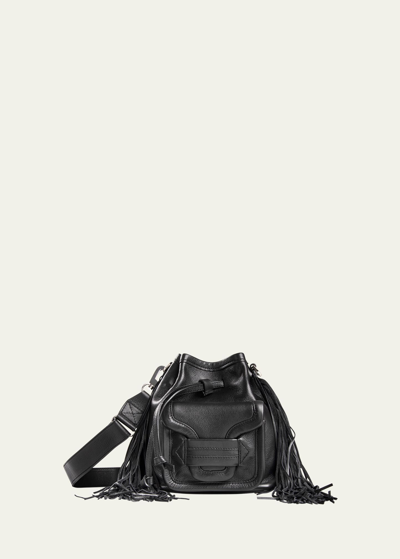 Shop Pierre Hardy Alpha Fringe Leather Backpack In Black