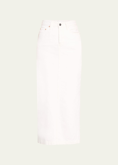 Shop Wardrobe.nyc Denim Column Skirt In White