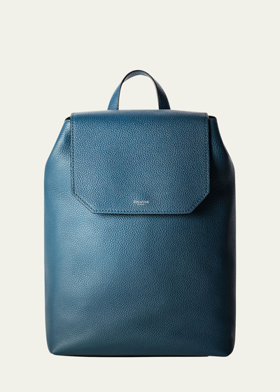 Shop Serapian Men's Cachemire Soft Leather Backpack In Denim Blue