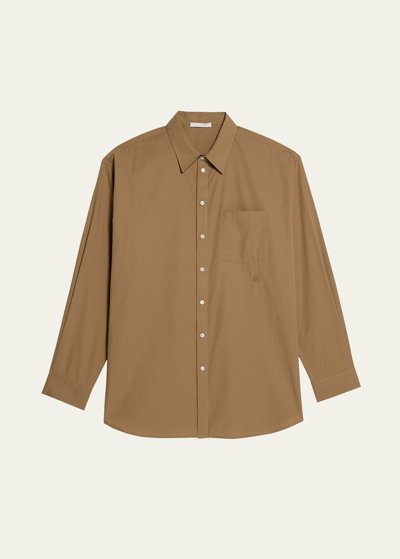 Shop Helmut Lang Men's Cotton Oversized Button-down Shirt In Wht