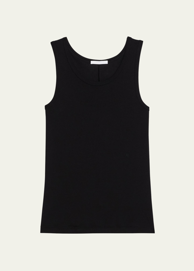 Shop Helmut Lang Men's Black Soft Cotton Rib Tank Top In Blk