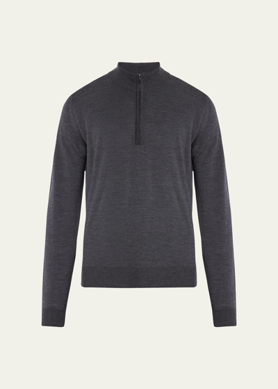 Shop John Smedley Men's Richards Wool Turtleneck Sweater In Charcoal