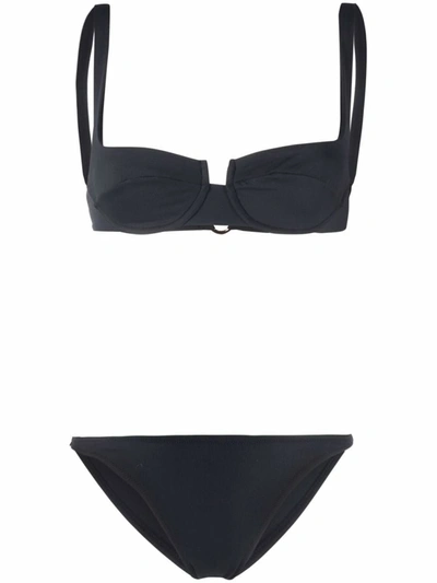 Shop Reina Olga Underwired Cups (no Padding), High Rise Cut Bottom Clothing In Black