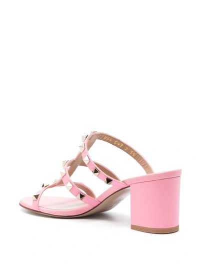 Shop Valentino Garavani Rockstud Leather Sandals In Pink