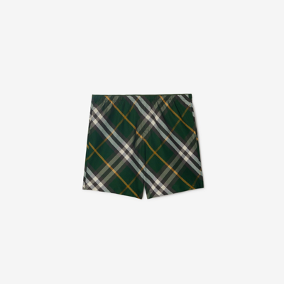 Shop Burberry Check Swim Shorts In Ivy