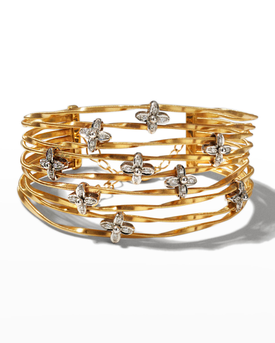 Shop Marco Bicego Marrakech Onde 18k Yellow And White Gold 9-strand Bracelet In 05 Yellow Gold