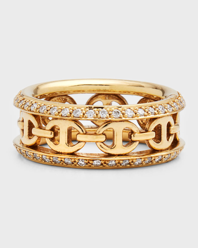 Shop Hoorsenbuhs 18k Gold Chassis Iii Band Ring With Diamonds In 45 Yellow