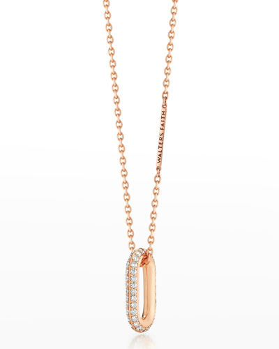 Shop Walters Faith Saxon Rose Gold Pave Link Necklace, 24"l In 05 No Stone