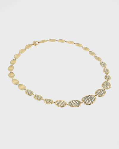 Shop Marco Bicego 18k Yellow Gold Lunaria Pave Diamond Necklace In 05 Yellow Gold