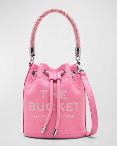 Shop Marc Jacobs The Leather Bucket Bag In Petal Pink