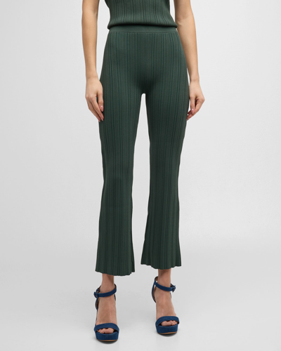 Shop Veronica Beard Massaro Pull-on Flare Pants In Forest Green