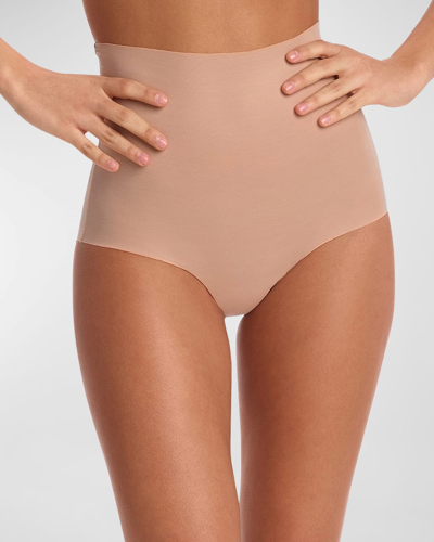 Shop Commando Featherlight Control High-rise Smoothing Briefs In Nu2-beige
