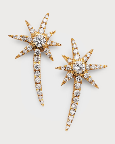 Shop Graziela Gems White Gold Shooting Starburst Earrings With Diamonds In 05 Yellow Gold