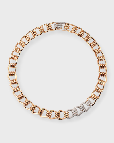 Shop Walters Faith 18k Rose Gold Huxley Diamond Coil Link Necklace In 40 White