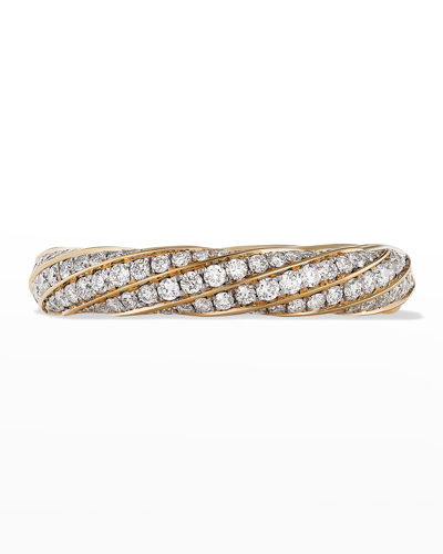 Shop David Yurman Cable Edge Ring In 18k Gold, 4mm In 40 White