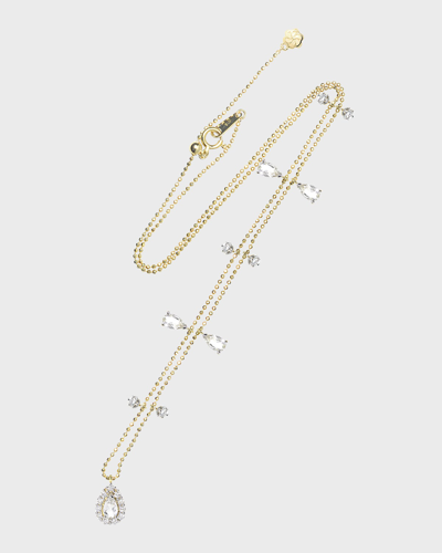 Shop Stevie Wren 18k Yellow Gold Teardrop Necklace In White Diamond