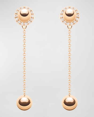 Shop Piaget Possession 18k Rose Gold Diamond Drop Earrings In 15 Rose Gold