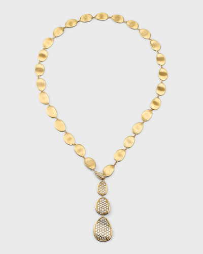 Shop Marco Bicego 18k Yellow Gold Lunaria Alta Lariat Necklace With Diamonds In 05 Yellow Gold