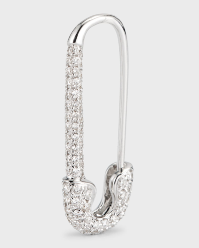 Shop Anita Ko 18k White Gold Diamond Safety Pin Earring, Single (right) In 10 White Gold