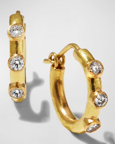 Shop Elizabeth Locke 19k Big Baby Diamond Hoop Earrings In 05 Yellow Gold