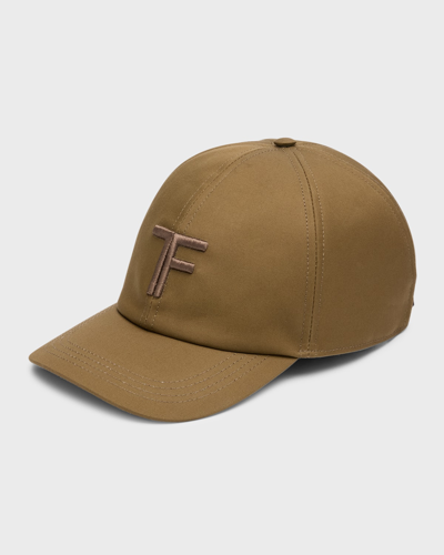 Shop Tom Ford Men's Tf-logo Baseball Cap In Olive Brow