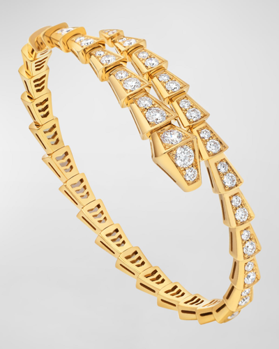 Shop Bvlgari Serpenti Yellow Gold Diamond Bracelet In 05 Yellow Gold