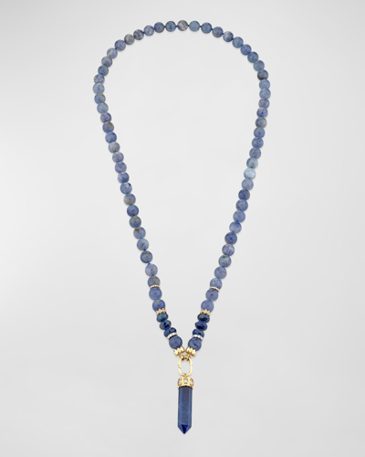 Shop Sydney Evan Sapphire Crystal And Diamond Bead Necklace In 15 Blue