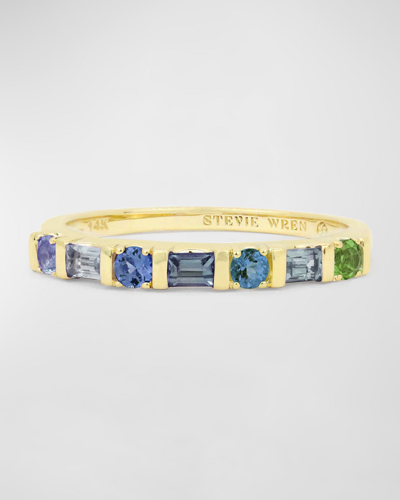 Shop Stevie Wren 14k Yellow Gold Multi-shape Stone Ring In Blue Sapphire