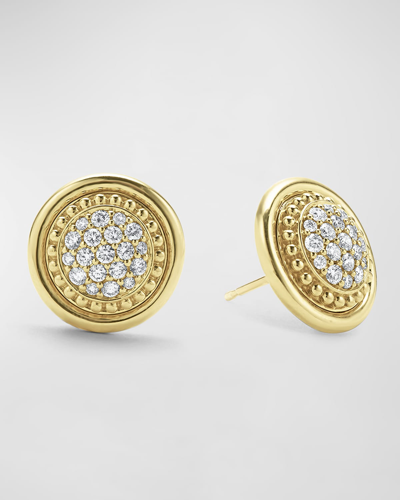 Shop Lagos Covet 18k Gold Diamond Stud Earrings In 60 Multi-colored