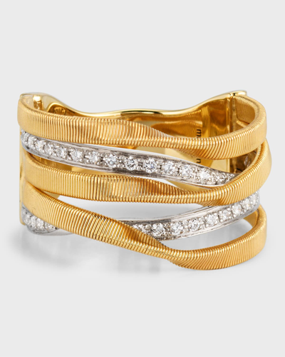 Shop Marco Bicego 18k Yellow Gold Marrakech Five Strand Ring With Diamonds In 05 Yellow Gold