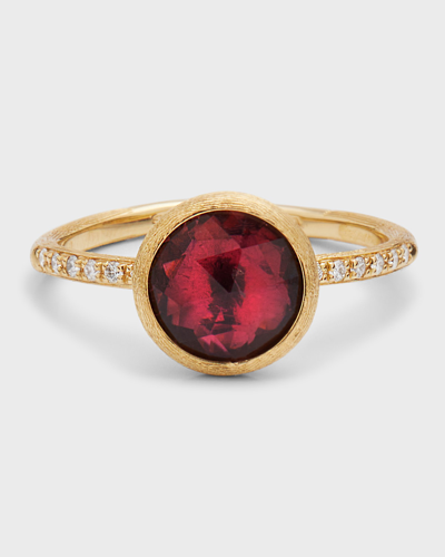 Shop Marco Bicego 18k Yellow Gold Ring With Pink Tourmaline And Diamonds In 05 Yellow Gold