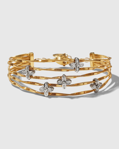 Shop Marco Bicego Marrakech Onde 18k Yellow And White Gold 5-strand Bracelet In 05 Yellow Gold