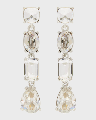 Shop Oscar De La Renta Large Gallery Earrings In Crystal