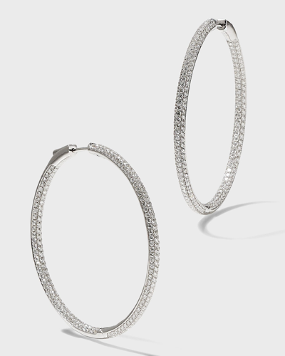 Shop Anita Ko 18k White Gold Large Diamond Hoop Earrings In 10 White Gold
