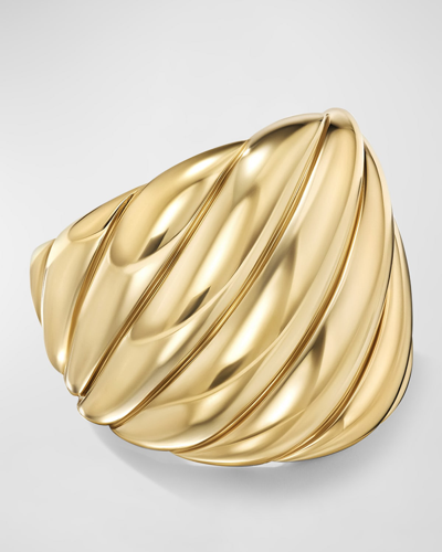 Shop David Yurman Sculpted Cable Ring In 18k Gold, 20mm In 05 No Stone