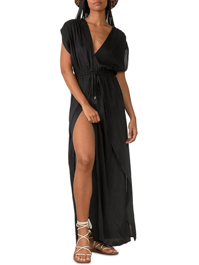 Shop Elan Womens Crossover Summer Maxi Dress In Black