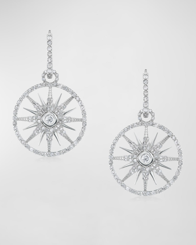 Shop Sheryl Lowe Open Star Diamond Huggie Earrings In 40 White