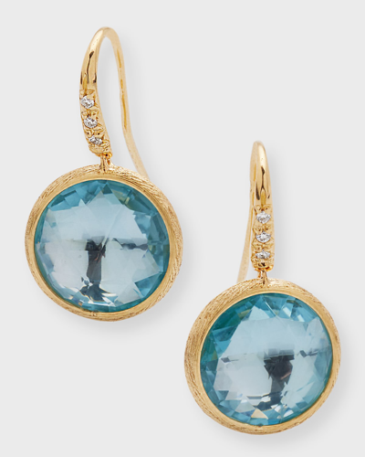Shop Marco Bicego Jaipur Color Drop Earrings With Diamonds And Topaz In 05 Yellow Gold
