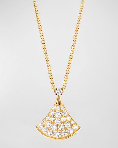 Shop Bvlgari Divas Dream 18k Yellow Gold Diamond Necklace In 05 Yellow Gold