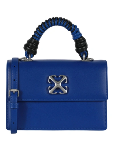 Shop Off-white Jitney 2.8 Top Handle Bag In Blue