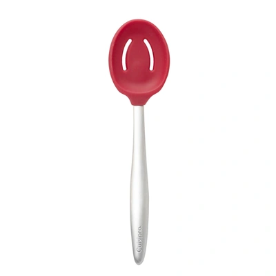 Shop Cuisipro 8-inch Silicone Piccolo Slotted Spoon, Black In Red